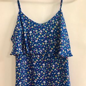 Blue floral mini dress